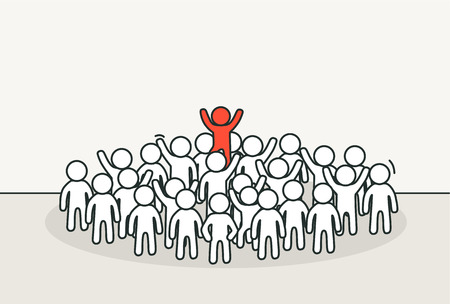 Little white people with unique one.のイラスト素材