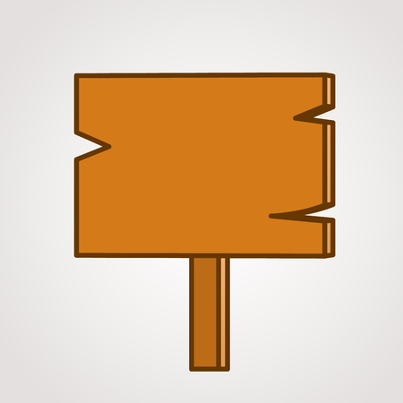 Brown wooden signboard icon.のイラスト素材