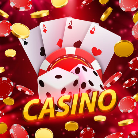 Casino dice banner signboard.のイラスト素材