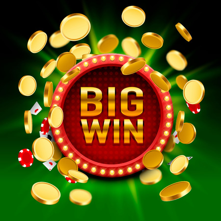 Big win casino signboard, game banner design.のイラスト素材