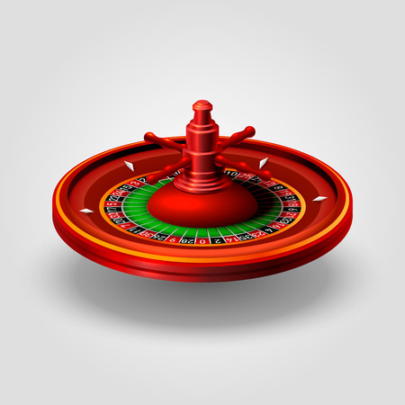Casino roulette object realistic on the white illustration.のイラスト素材