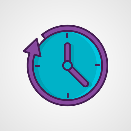 Round the clock flat style icon Vector illustrationのイラスト素材