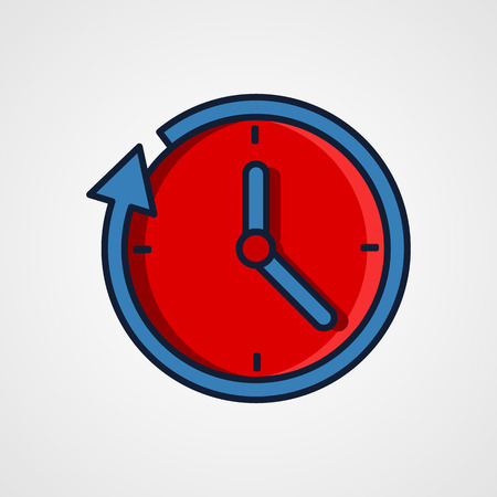 Round the clock flat style icon Vector illustrationのイラスト素材