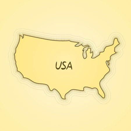 USA flag in form of map. United States of America. Retro paper vintage. Vector illustration.のイラスト素材