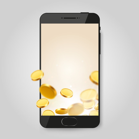 Mobile phone. Social network, messenger communication concept. Chatting and messaging concept.のイラスト素材