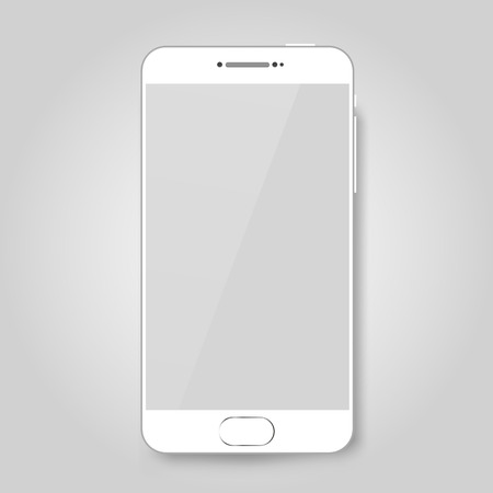 White mobile smart phone mock up. Game design, smartphone mobile application presentation or portfolio mockups.のイラスト素材
