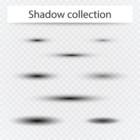 Set of transparent oval shadow with soft edges isolated.のイラスト素材