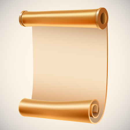 Old golden manuscript. Ancient empty scroll.のイラスト素材