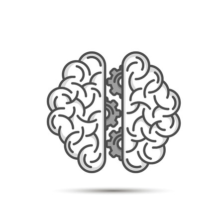 Brain thinking gear Vector illustrationのイラスト素材