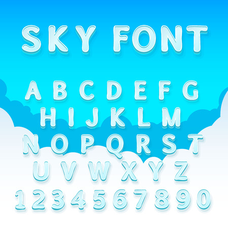 Sky font Vector illustrationのイラスト素材