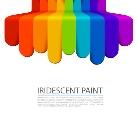 Rainbow paint flowing down Vector illustrationのイラスト素材