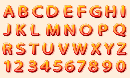 Comics orange font Vector illustrationのイラスト素材