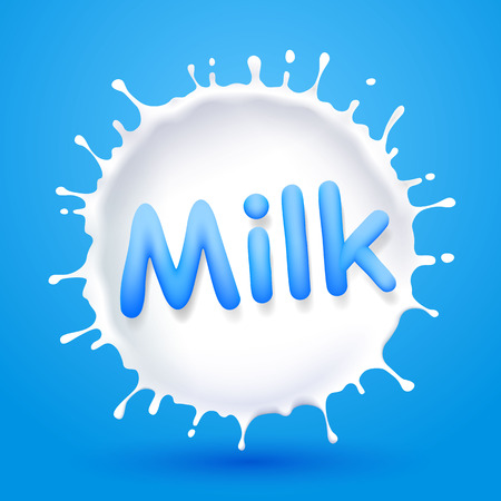 Splashing milk in the form of a circle Vector illustrationのイラスト素材