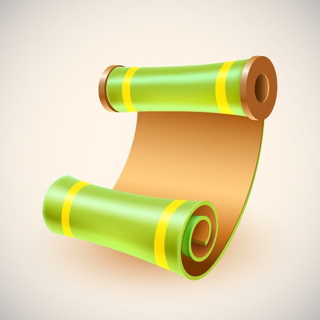 Old golden manuscript. Ancient scroll icon. Vector illustrationのイラスト素材