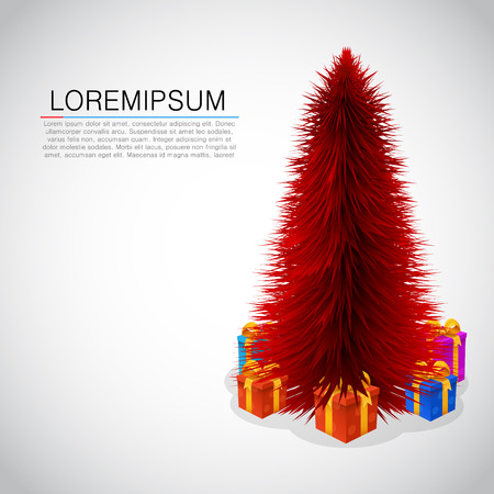 Beautiful Christmas tree and presentsのイラスト素材