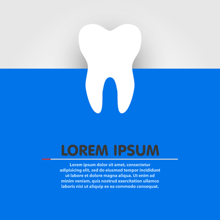Sticker paper tooth on blue background. Vector Illustrationのイラスト素材