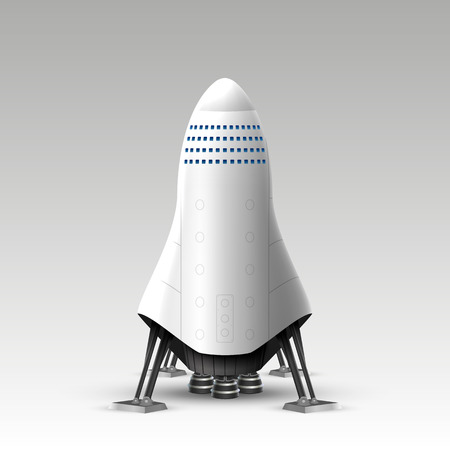 Launch rocket on white background, Creative idea startup. Vector illustrationの写真素材