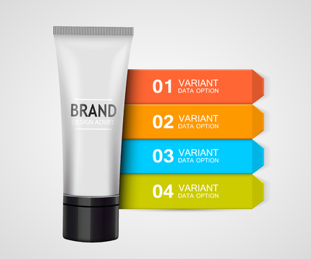 Beauty cosmetics infographic visualization template. Cream Ingredients.のイラスト素材