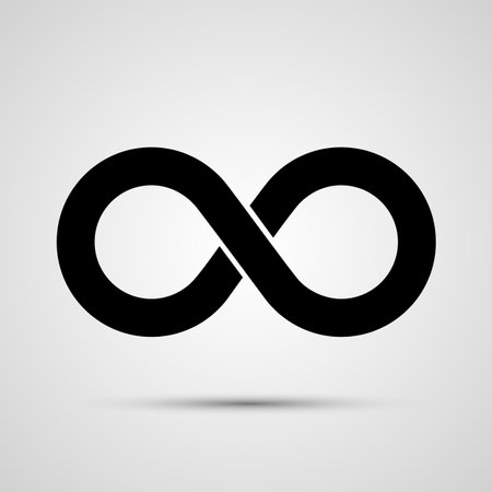 Infinity Icon black, template design element, Vector illustrationのイラスト素材