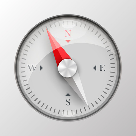 3D compass on white background. Vector illustrationの写真素材