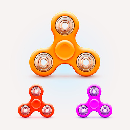Spinner color collection, relief toy object icons on the white background . Vector illustrationのイラスト素材