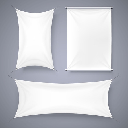 The cloth banner signboard collection. Vector illustrationのイラスト素材