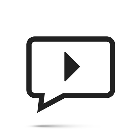 Chat video frame flat icon, Black object template design element, Vector illustrationの写真素材