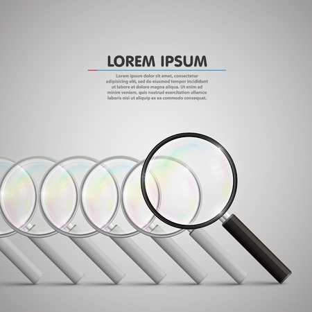 Magnifying leader glass object search. Vector illustrationの写真素材