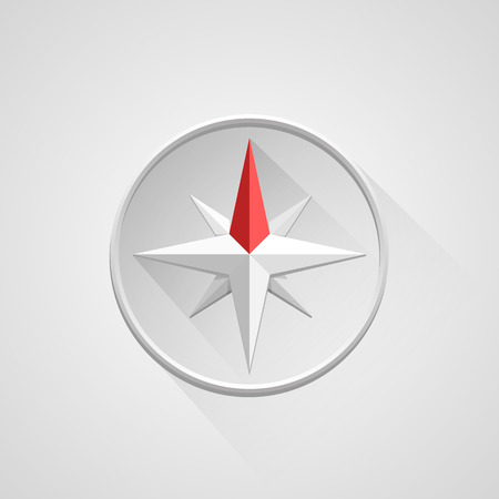 Compass 3d object on a white background, Compass sign, template design element, Vector illustrationの写真素材