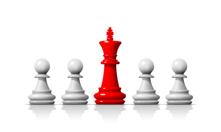 Leader in the chess game, business team on the white background . Vector illustrationの写真素材