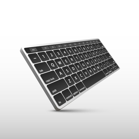 Keyboard on white background in perspective . Vector illustrationのイラスト素材