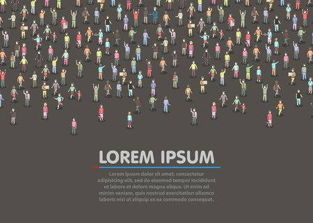 Large group of Isometric people.のイラスト素材