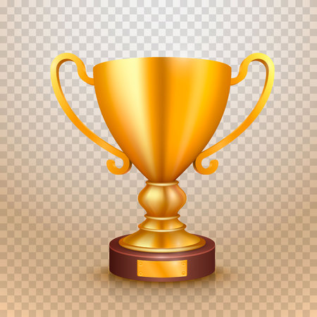 Winner cup gold sign. object on a transparent background. Vector illustrationの写真素材