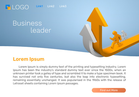 Business leader arrow, Landing page concept. Vector illustrationの写真素材