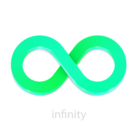 Abstract infinity greeb sign isolated on white. Vector illustration