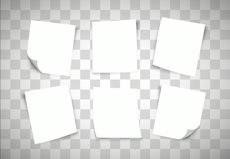White paper notes on transparent background.の写真素材