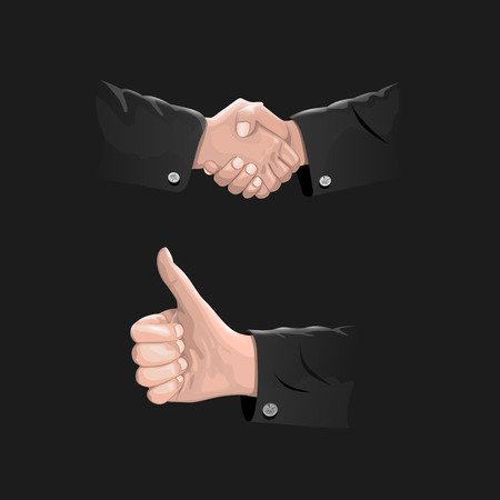 Icon handshake and cool set. Vector illustrationの写真素材