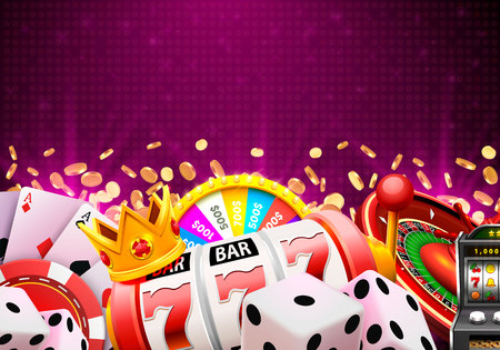 Casino dice banner signboard on background. Vector illustrationの写真素材