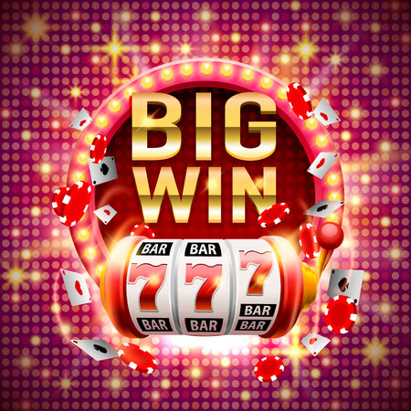 Big win slots 777 banner casino. Vector illustrationの写真素材