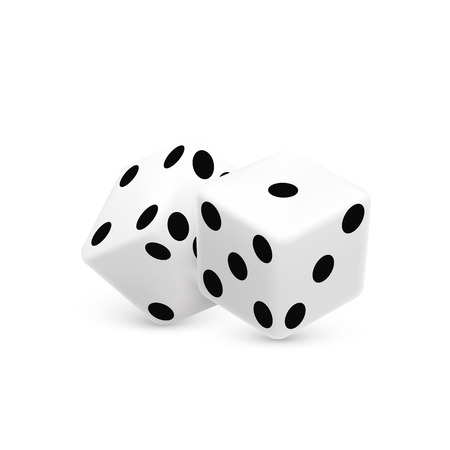 Casino dice on a white background, design element template. Vector illustrationのイラスト素材