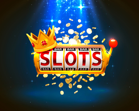 King slots 777 banner casino on the blue background. Vector illustrationの写真素材