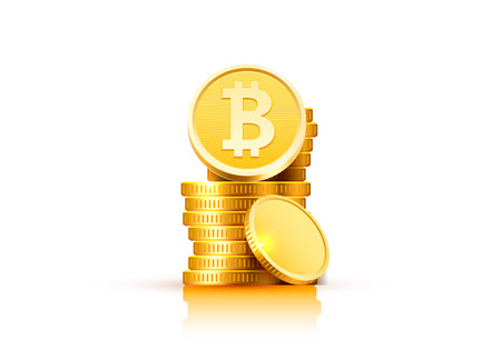 Bitcoin cash golden coin, many coins coins backgroundの写真素材