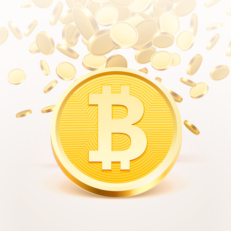 Bitcoin cash golden coin, many coins coins backgroundの写真素材