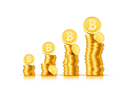 Bitcoin cash golden coin, many coins coins backgroundの写真素材