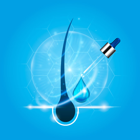 Hair care serum, cover shampoo. Vector illustrationの写真素材