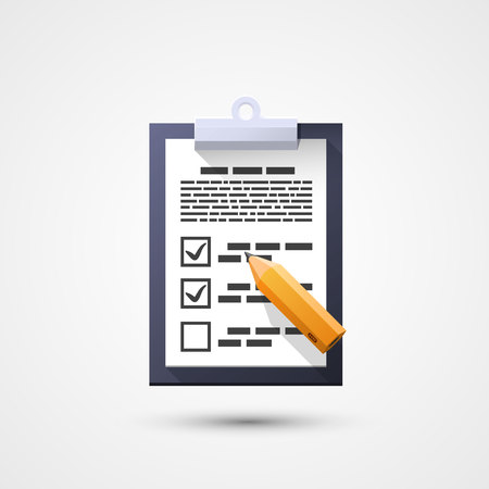 Survey flat icon, Pad document pencil. design element. Vector illustrationの写真素材