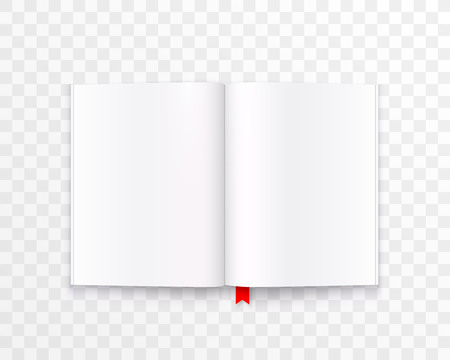 Open paper book with text art isolated on transparent background. Vector illustrationのイラスト素材