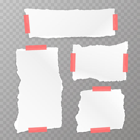 Torn Square paper set on the Transparent background. Vector illustrationの写真素材