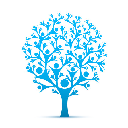 People tree sign color blue on the white background. Vector illustrationの写真素材