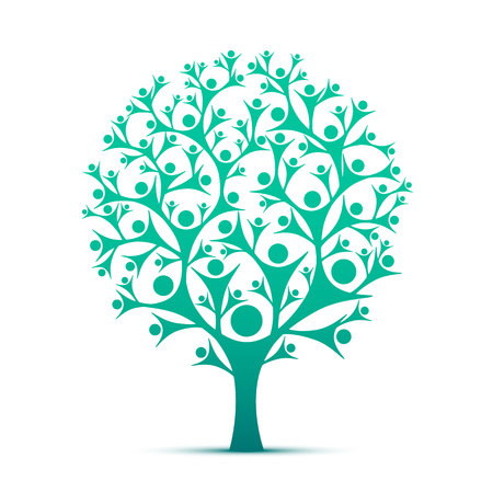 People tree sign color green on the white background. Vector illustrationの写真素材